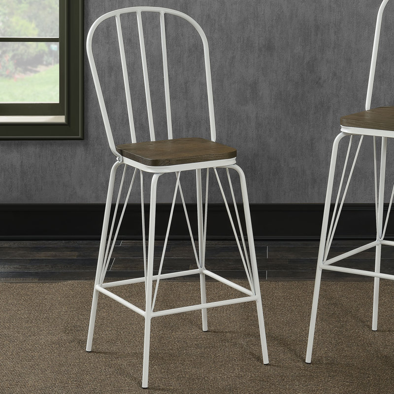 Hardnett Bar & Counter Stool, White, Counter Stool (26" Seat Height)