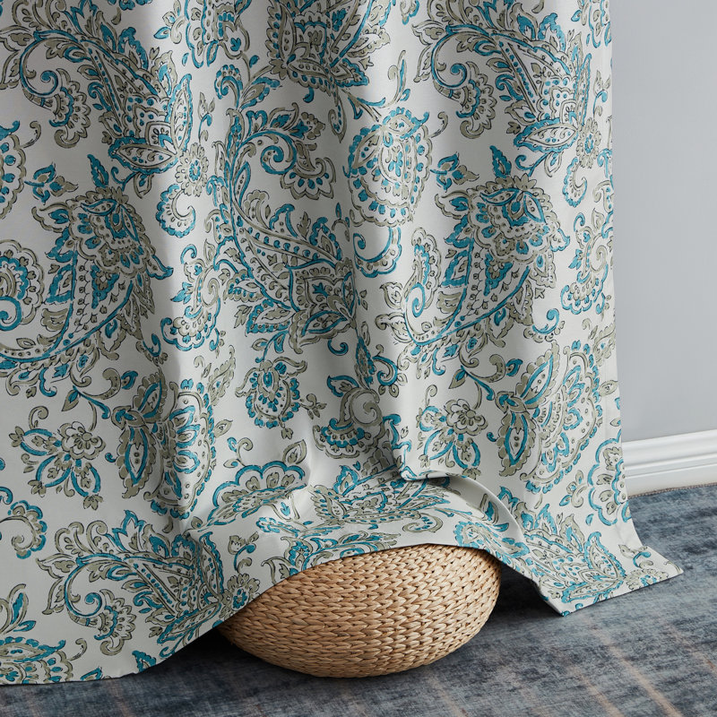 Lovelle Silk Curtain Pair, 52" W x 96" L, Seafoam Green
