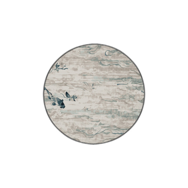 Silky Soft Plush Grey Area Rug, Round 6'