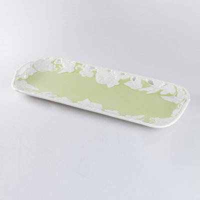 Plat de service rectangulaire Morning Glory Butterfly