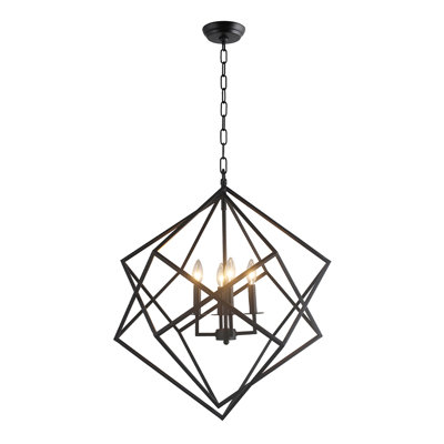 4 - Light Dimmable Geometric Chandelier