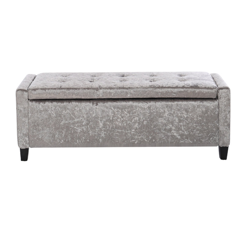Horner 111cm Wide Velvet Tufted Rectangle Solid Colour Ottoman with Storage