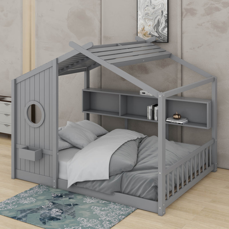 Lit double pleine grandeur, Gris, Lit double