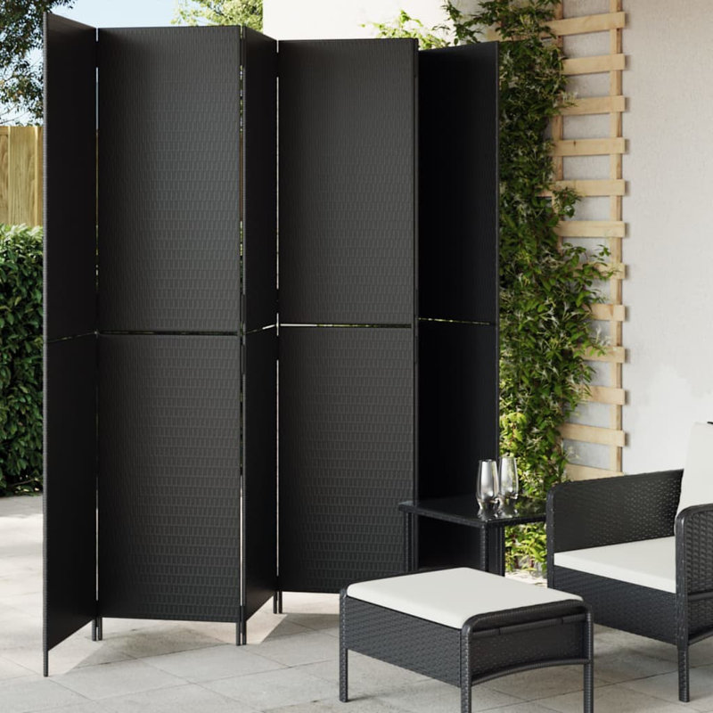 Paravent 6 panneaux Arlmont & Co., 6, 78.7" H x 19.3" W, Black