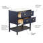 Meuble-lavabo simple l 30 po x P 19 po x H 34 po
