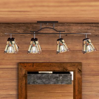 Amerski 42'' 4 -Light Fixed Track Track Kit with Dimmable and Adjustable Head