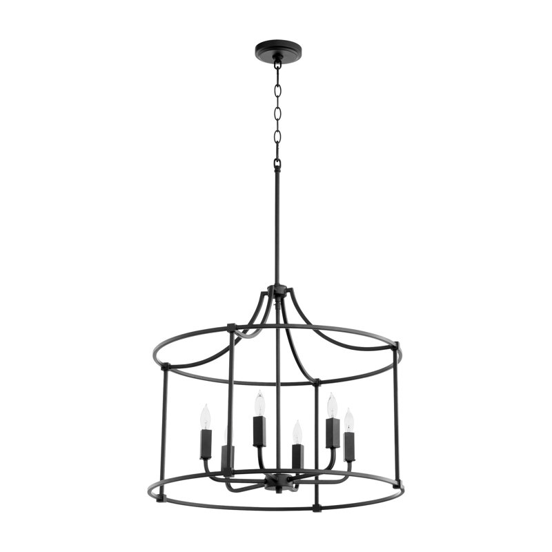 Lustre géométrique à 6 lumières Analie, Noir