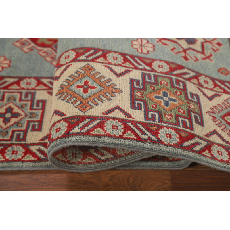 Tapis oriental bleu fait à la main Kazak