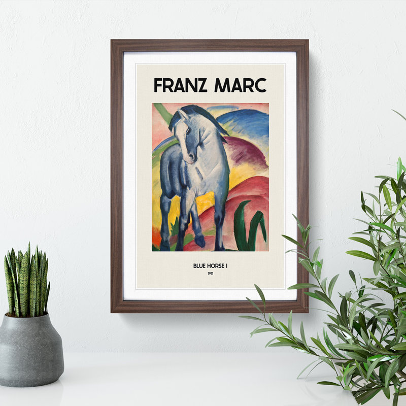 Blue Horse Vol.1 by Pierre-Auguste Renoir - Picture Frame Art Prints, Walnut, 48cm H x 36cm W x 2cm D