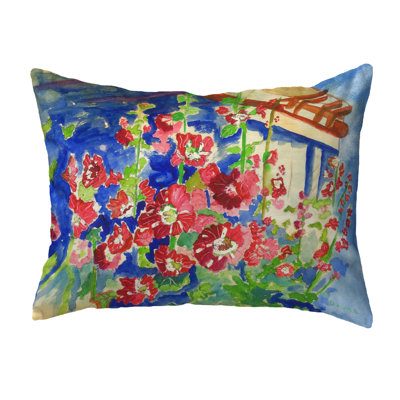 Hollyhocks Indoor/Outdoor Lumbar Pillow