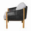 Fauteuil club d'extérieur en bois avec coussin-465557755