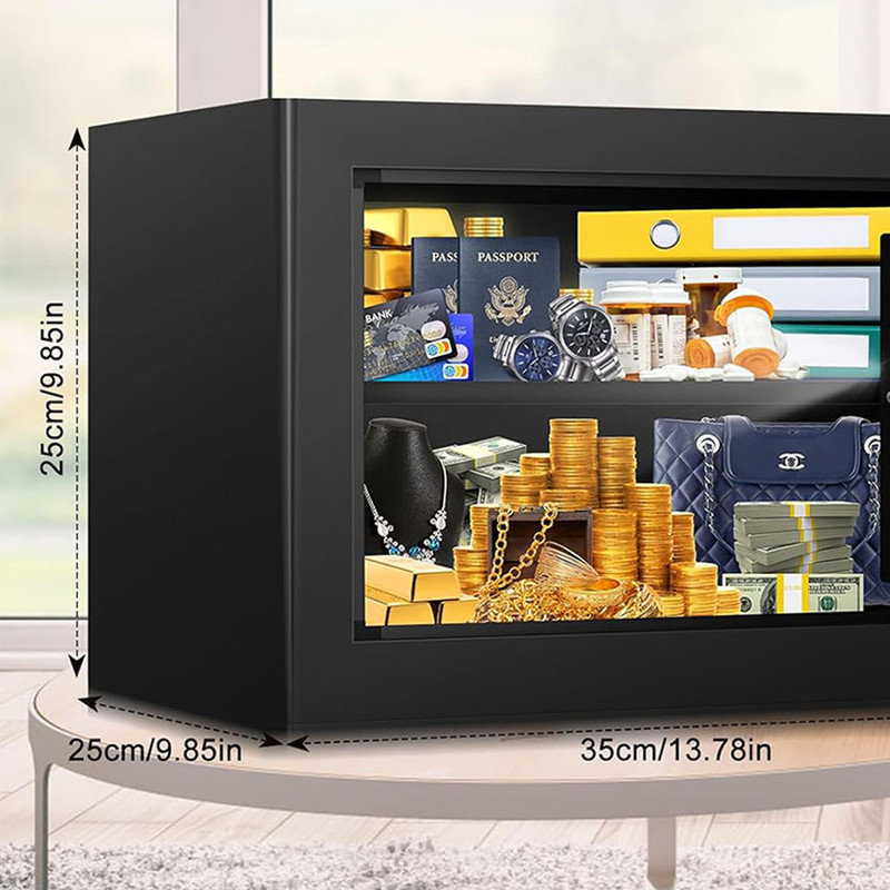 Fire Safe with Fireproof Document Bag, Digital Security Safe with Combination Lock, Home Safes Waterproof for Documents, Sensor Light, Combination Lock