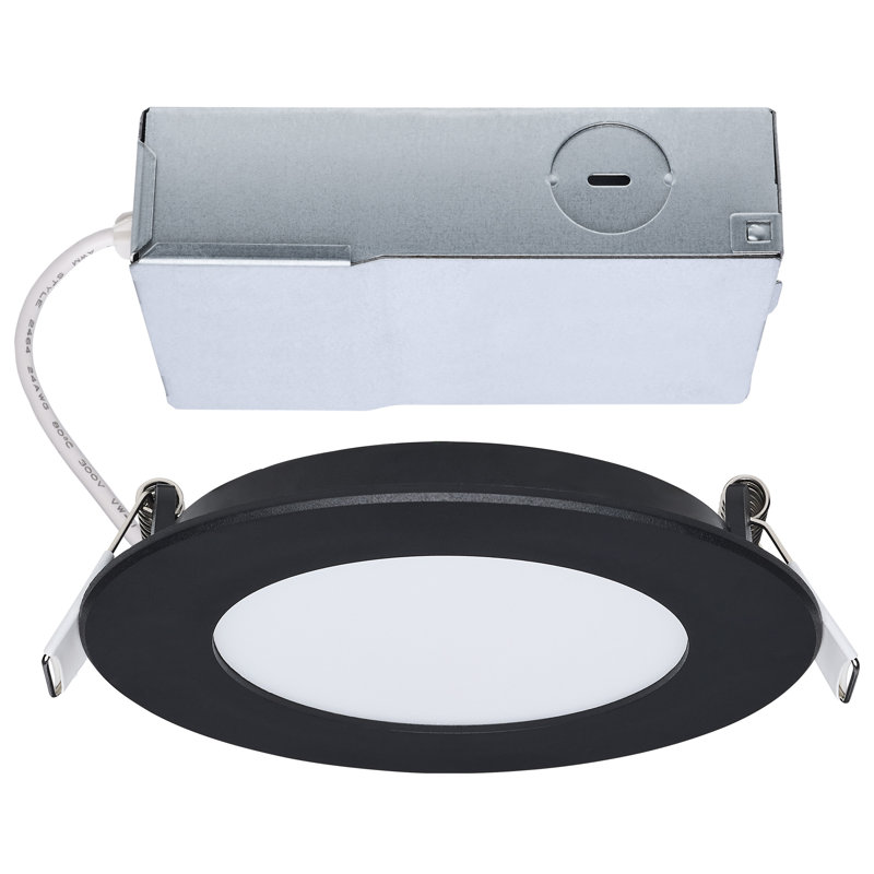 Plafonnier encastré 8 watts à DEL à fil direct - Télécommande - 4 pouces - 27K / 3K / 35K / 4K / 5K CCT sélectionnable