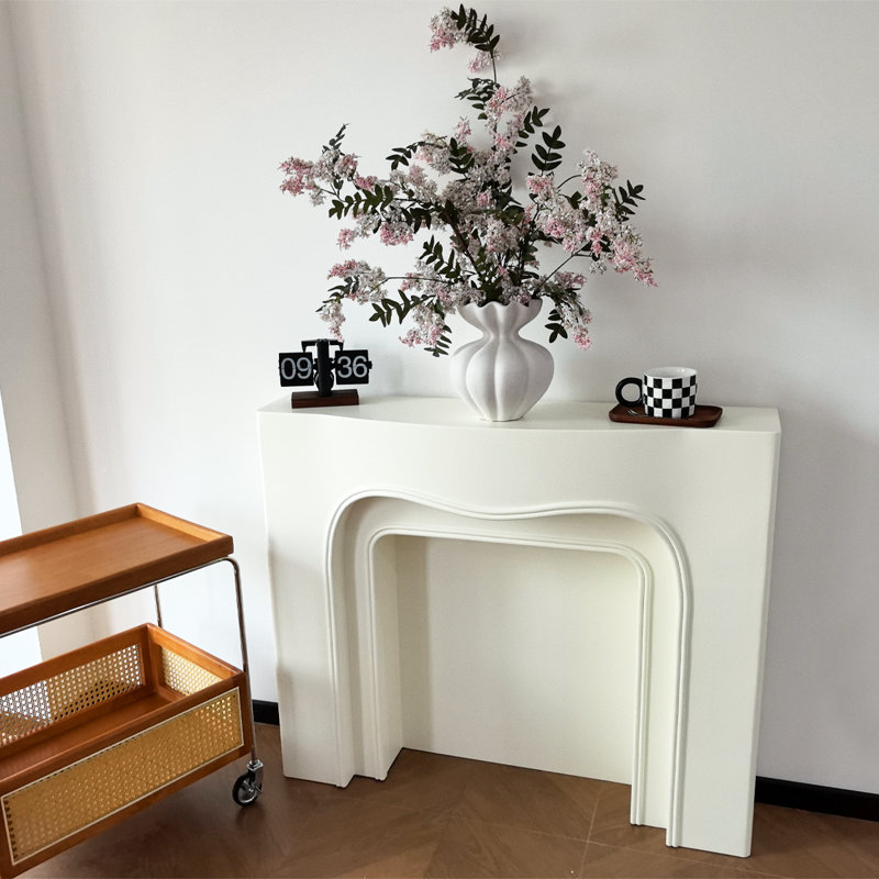 Simple and stylish wall-mounted fireplace cabinet