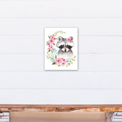 Art sur toile aquarelle raton laveur Meda
