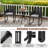 27.5" Patio Bistro Table With Tempered Glass Tabletop 1.57" Umbrella Hole
