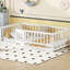 Lit de plancher simple - bois blanc pour les jumeaux, espace de lecture