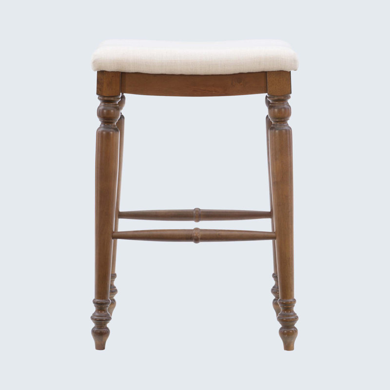 Avalo Backless Upholstered Wood Counter & Bar Stool, Bar Stool (30" Seat Height), Walnut