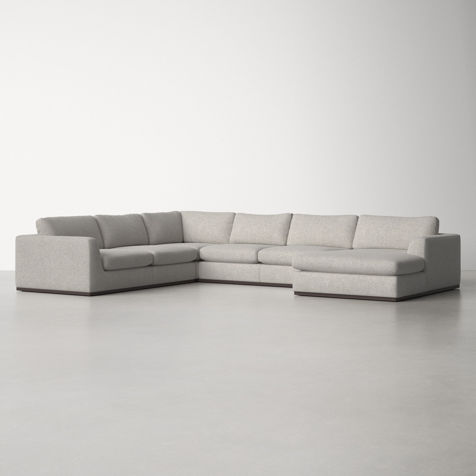 Wexford Upholstered U-Sectional, Left Hand Facing, Aldred Silver Polyester Blend