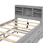 Lit simple gris avec rangement pour tête de lit, 3 tiroirs et plateforme en bois pour un lit gigogne paisible dans un espace fonctionnel solide-231320308