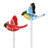 Exhart Solar WindyWing Garden Stake Set of Cardinal, Hummingbird and Blue Bird with Colored LED Lights, 4x27"