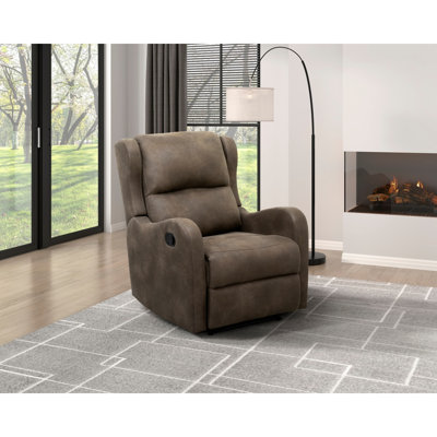 Microfiber Upholstery Brown Reclining Chair 1pc Living Room Furniture Comfort Seating