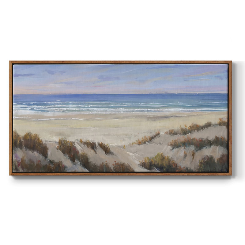 Derrière les dunes II - Toile tendue avec châssis encadré - Prêt à être accroché, Noyer, H 17 po x l 33 po
