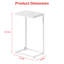 Table de bout en C avec table d'appoint et plateau en métal blanc