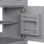 Armoire de salle de bain à double vasque en gris moderne, avec tablette réglable et charnières à fermeture en douceur - Luxueux lavabos en céramique à hauteur réglable-57979767-57979763