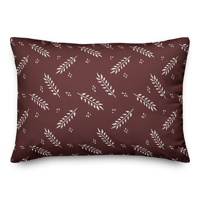  Coussin décoratif floral intérieur / extérieur en polyester, H 18 po x l 25 po, Marron