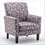 Fauteuil à motifs en mélange de polyester, structure en bois de bouleau massif avec pieds fuselés bruns, chaise d'appoint rembourrée de mousse avec garniture pour le bureau du salon