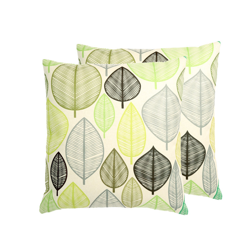 Housse et insert de coussin décoratif Leaf - ensemble de 2, Mélange de duvet, Vert