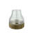 10.25" Transparent Glass Pillar Candle Holder with Wooden Base