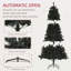 Arbre de Noël artificiel de 7,5 pi de hauteur, arbre de Noël non éclairé avec 1346 pointes de branches, ouverture automatique, base en acier, décoration des Fêtes pour bureau personnel, noir-118034234-118034232