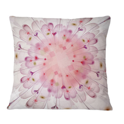 Coussin décoratif imprimé floral rose clair