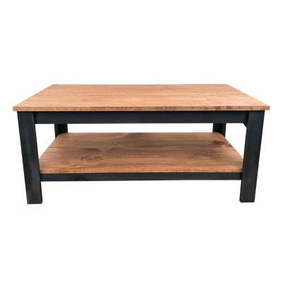 Black/Stain Straight Leg Wood Coffee Table