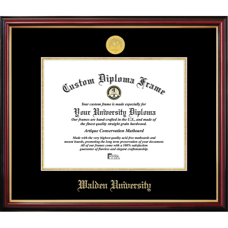 Cadre de petit diplôme Walden University, NCAA Walden University, L 14 po x H 11 po