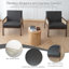 Chaise d'appoint rembourrée avec accoudoirs en maille de rotin, similicuir noir-1902506318