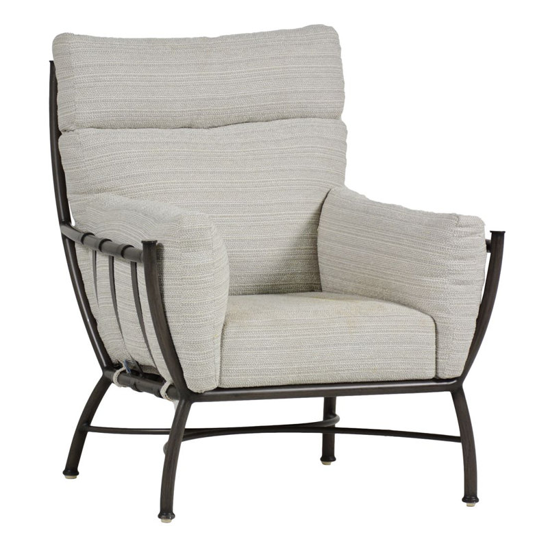 Majorca Aluminum Lounge Chair, No Welt, Rollo Cream InsideOut® Linen