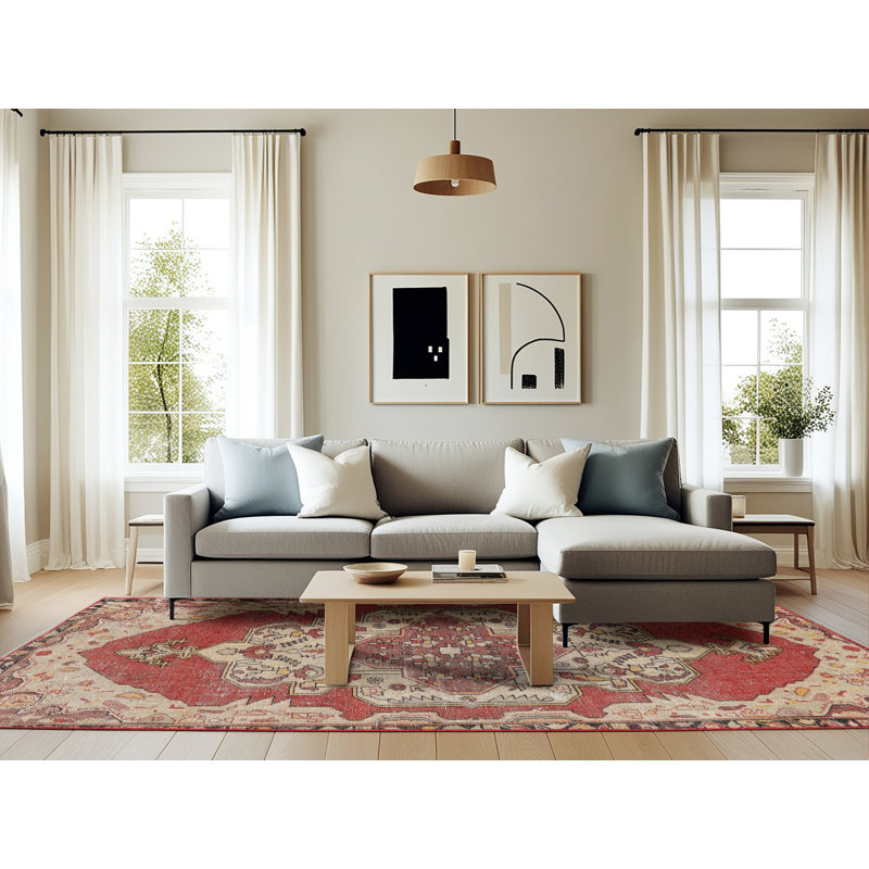 Tapis oriental beige / brun, Rectangle 6 pi x 9 pi