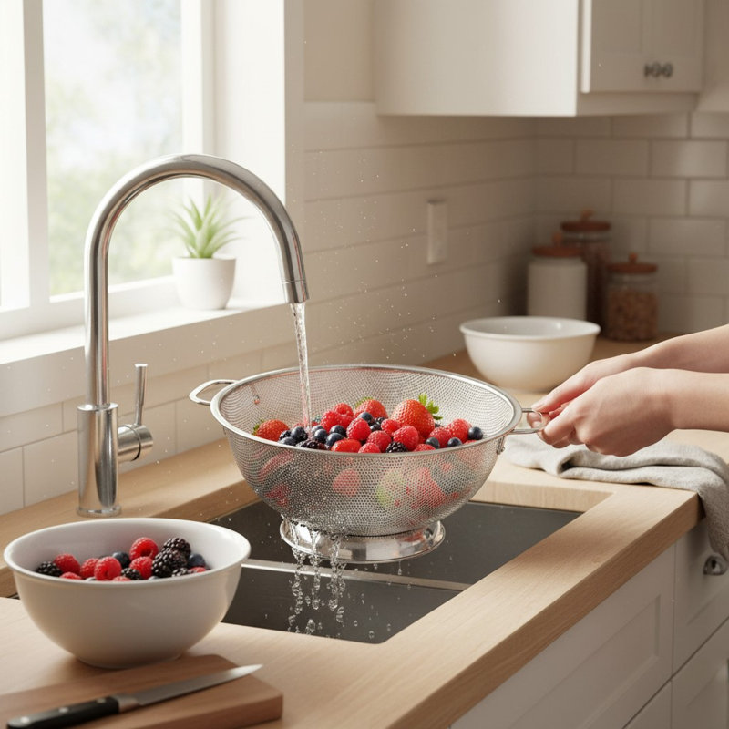 3QT & 5QT Micro-Perforated Stainless Steel Colander Set