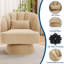 Fauteuil d'appoint pivotant à 360 °, fauteuil confortable moderne avec base surdimensionnée et siège allongé, rembourrage en coton épais, capacité de charge de 300 lb-129458860