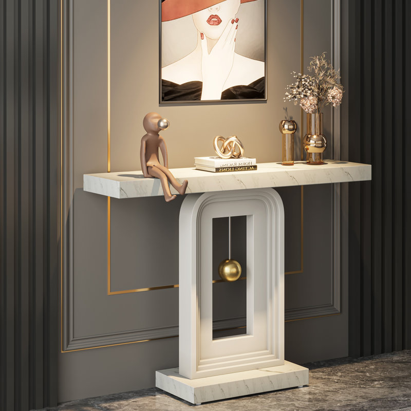 39.5'' Console Table, White