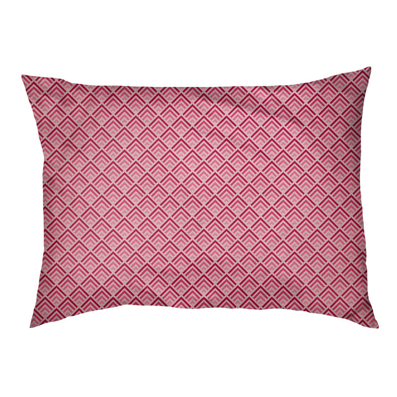 Coussin de créateur géométrique à chat dégradé reverse Campion, L 29,5 po x l 19,5 po, Rose
