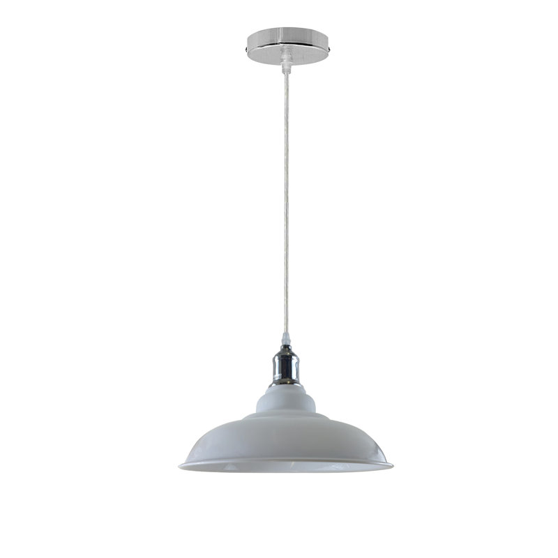 Palisade 1 - Light Chrome Pendant, White
