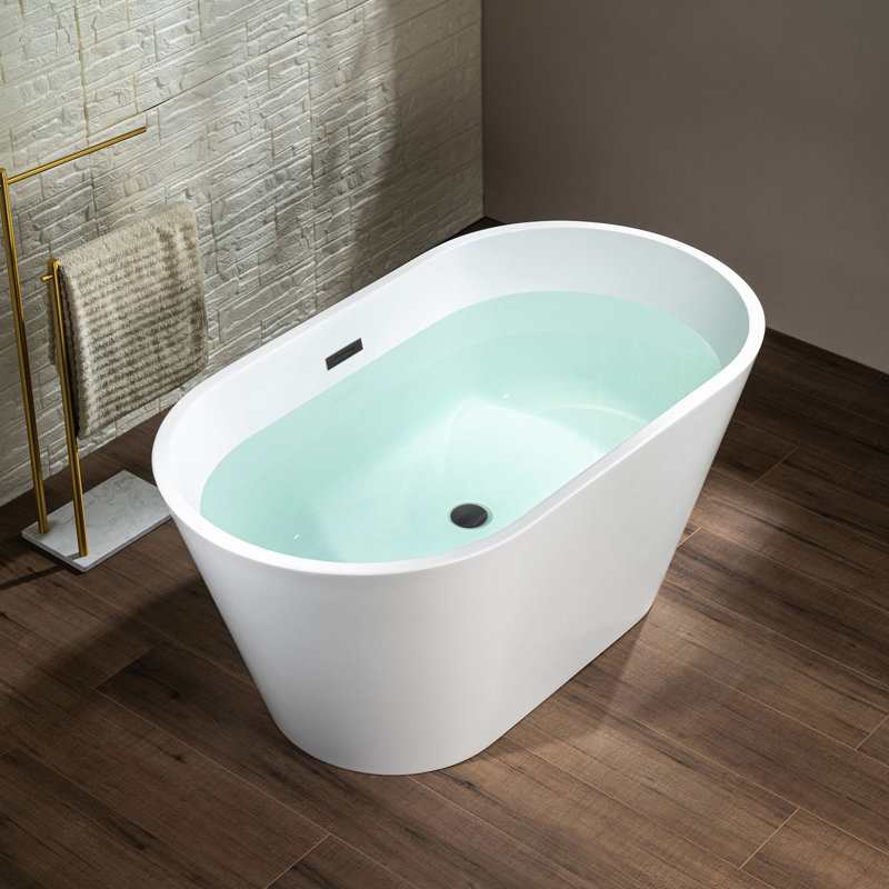 54'' x 29.5'' Freestanding Soaking Acrylic Bathtub, Oil Rubbed Bronze