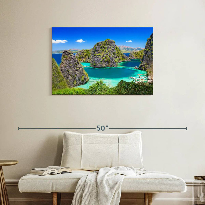 Gillard Palawan - bleu lagon, H 24 po x l 36 po