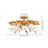 3-Light Antique Sputnik Gold Leaf Flush Mount  Ceiling Light for Bedroom
