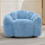 Fauteuil bleu pour adultes, anneau de traction pour la mobilité, fausse fourrure, conception antidérapante, mousse haute densité, fauteuil de détente pour salon et dortoir, tissu d'oreiller ergonomique, base, confort de chambre à coucher approprié-130844328