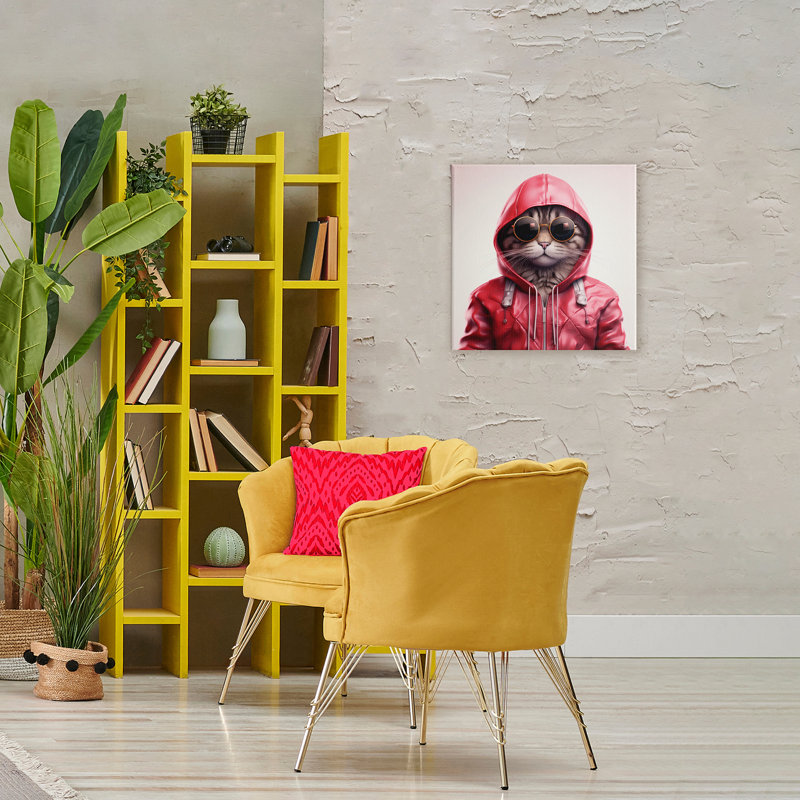 Hipster Cat dans une élégante enveloppe en toile, design par Roozbeh, H 24 po x l 24 po